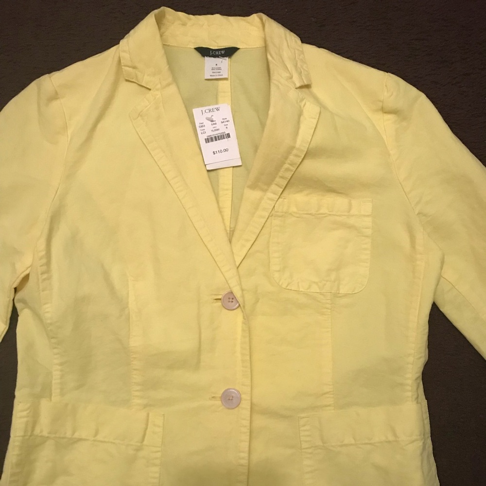 J.Crew jacket! NWT! Lemon color! Size 6